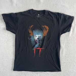 Mad Engine IT Pennywise Movie T-Shirt Mens Large‎ Black Graphic Short Sleeve Tee